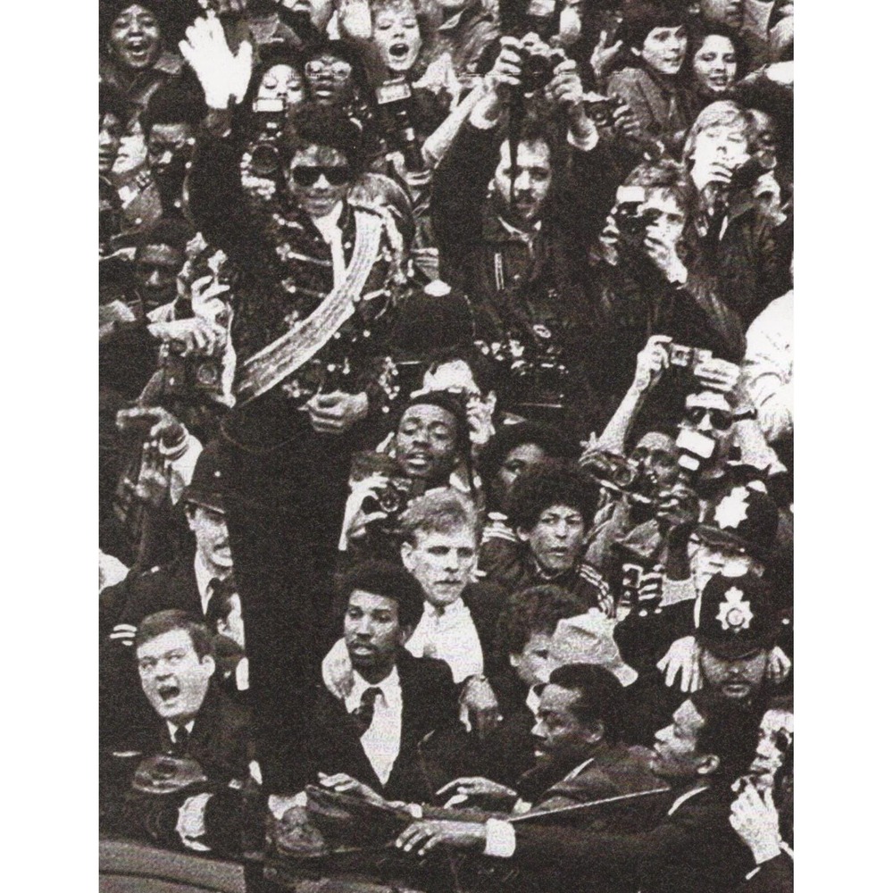 Michael Jackson c. 1980s Crowd Fans Paparazzi Wave Photo Print Music Icon